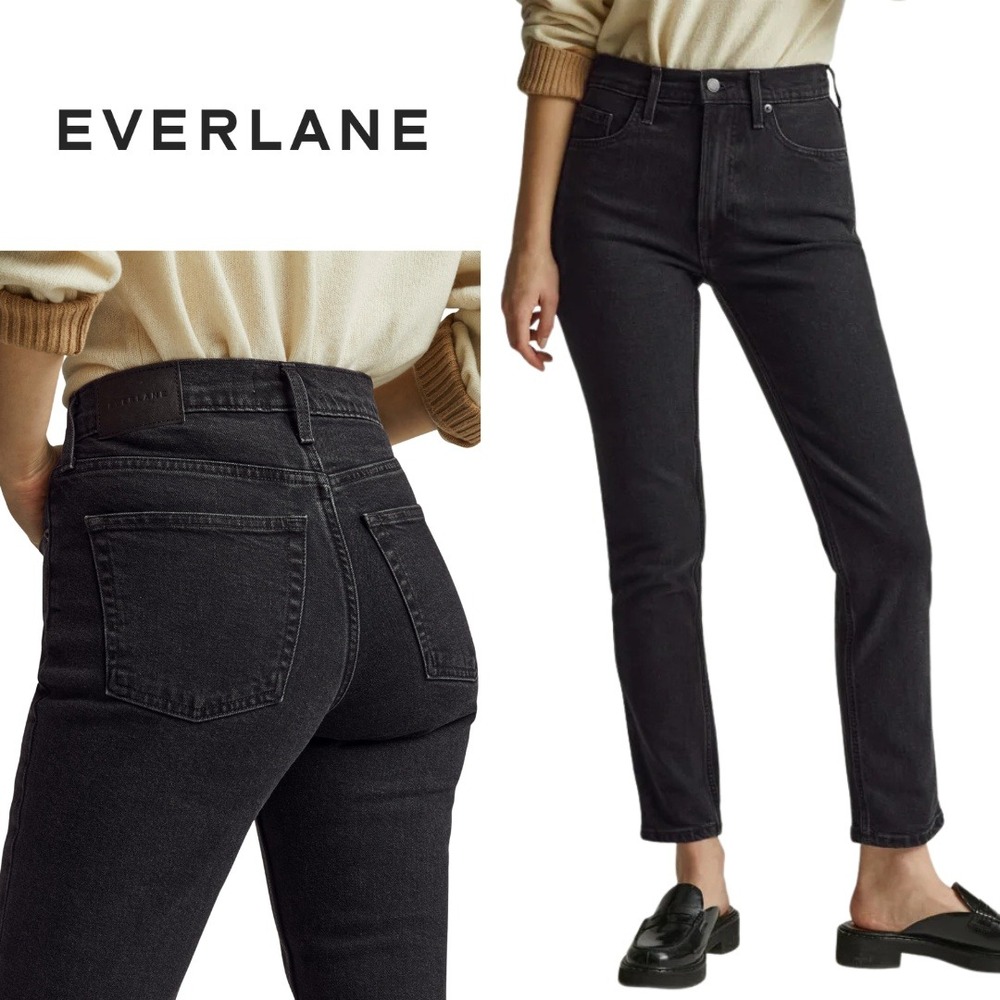 NWT, Everlane, The Original Cheeky Jean Black Organic Cotton Ankle Size 25‎